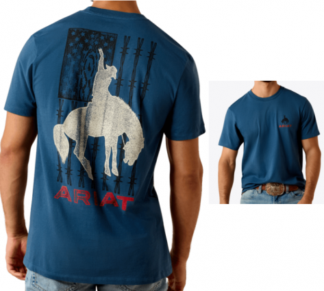 MNS ARIAT FLAG BRONCO TEE