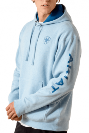 MNS ARIAT LOGO HOODIE BABY BLUE