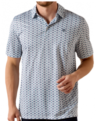 MNS ALL OVER PRINT POLO WHITE SW