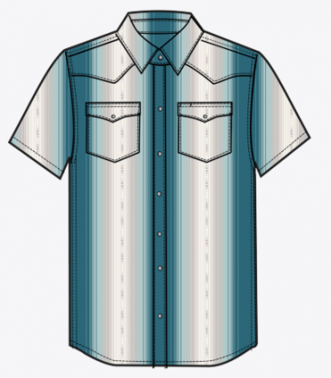 MNS RETRO HYLAND SNAP SHIRT BLUE