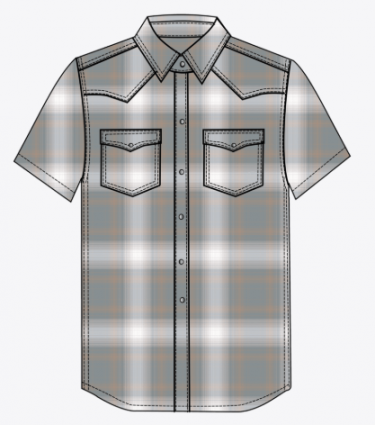 MNS RETRO HELIX SNAP SHIRT GREY