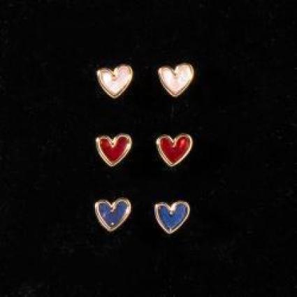 BR HEART EARRINGS SET OF 3