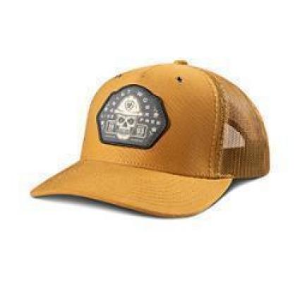 ARIAT WORK CAP SKULL PATCH TAN