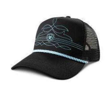 W ARIAT CAP BLACK TQ BOOT STITCH