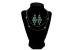 BR BEADED GREEN FLORAL SET