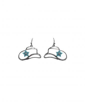SS TW STAR COWBOY HAT EARRINGS