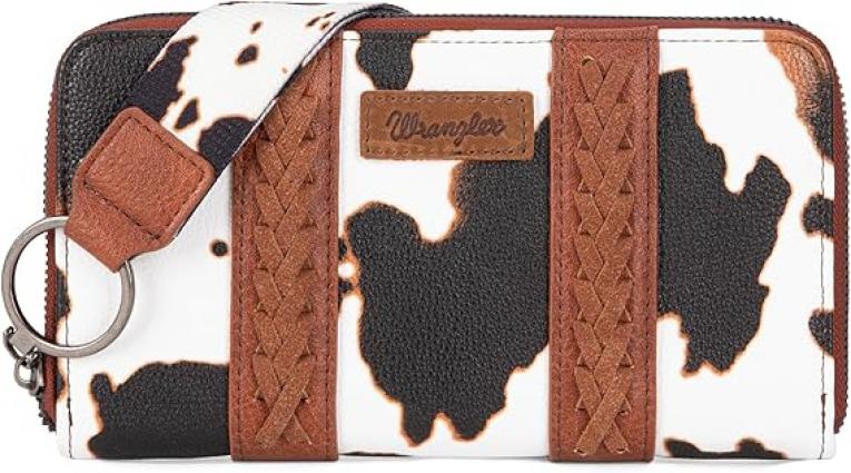 WRANGLER COW PRINT WALLET BROWN