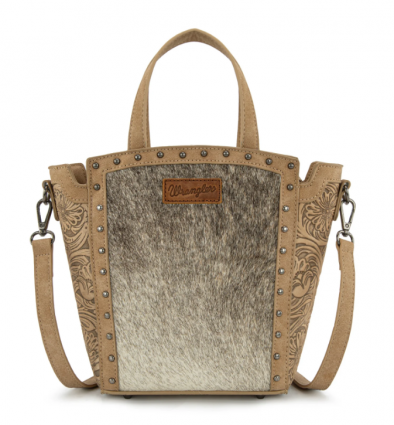 WRANGLER HAIR ON HIDE TOTE TAN