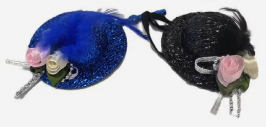 CHICKEN HATS FANCY BLUE & BLACK