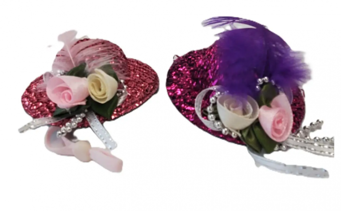 CHICKEN HATS FANCY PINK & PURPLE