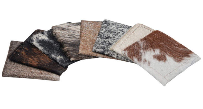PLAIN COWHIDE COASTER SQUARE