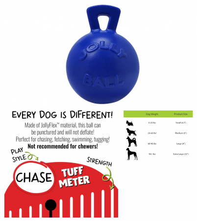 10" TUG-N-TOSS JOLLY BALL BLUE