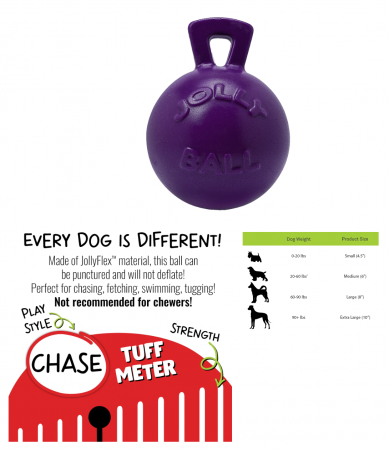 6" TUG-N-TOSS JOLLY BALL PURPLE