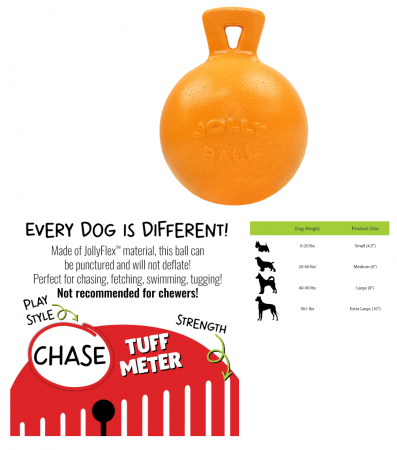 10" TUG-N-TOSS JOLLY BALL ORANGE