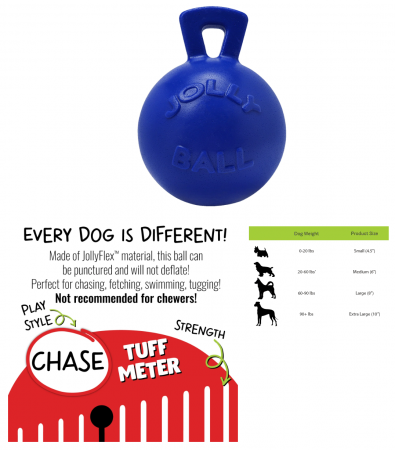 6" TUG-N-TOSS JOLLY BALL BLUE
