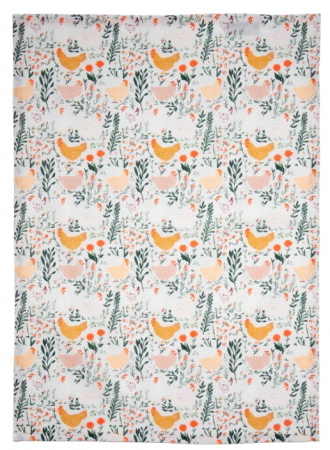 BOTANICAL CHICKENS TEA TOWEL