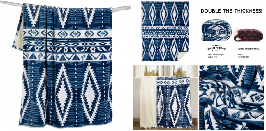 BLUE RIDGE PLUSH THROW