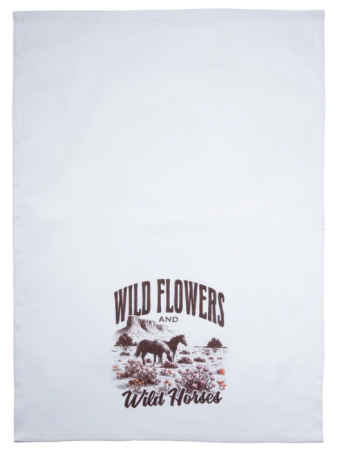 WILD FLOWER WILD HORSE TEA TOWEL