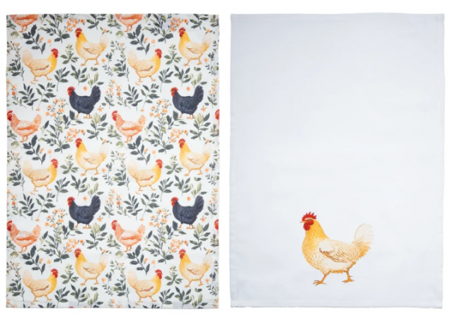 WRANGLER 2PK TEA TOWELS CHICKEN