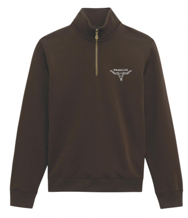 WRANGLER QTR ZIP CHOCOLATE