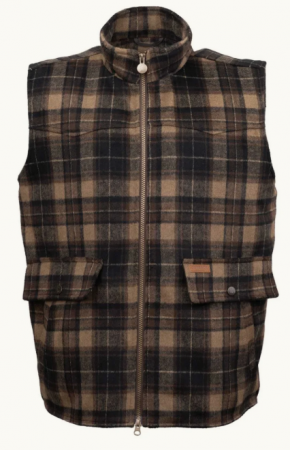 FELIX VEST BLACK BROWN PLAID
