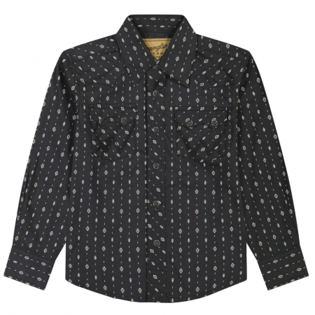 BOYS RETRO LS SHIRT BLACK STRIPE