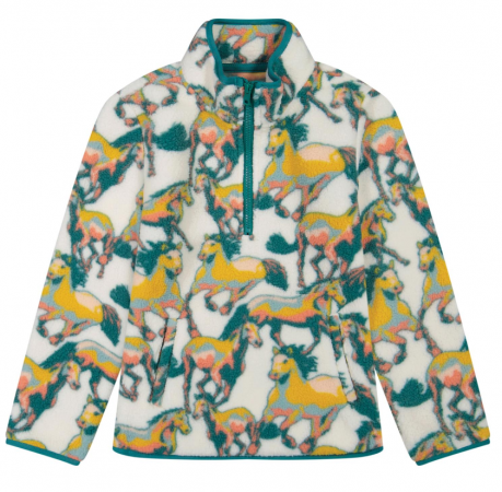 GIRLS SHERPA ZIP PULLOVER HORSES