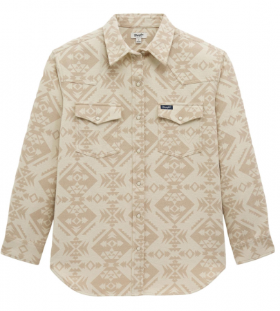 BOYFRIEND SNAP SHIRT CREAM AZTEC