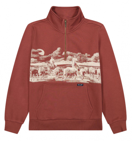 RETRO CATTLE QTR ZIP SWEATSHIRT