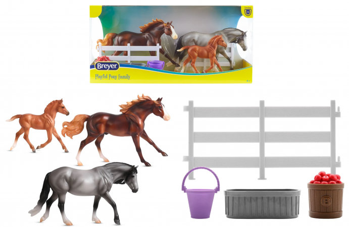 Playful Pony Horse Family