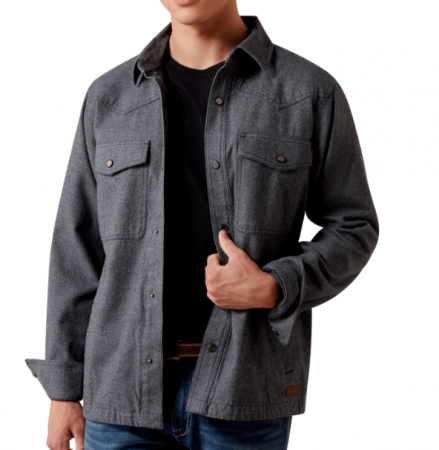 MNS Menswear Shrt Jacket Blk
