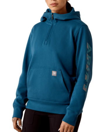 W Rebar Logo 1/2 Zip Hoodie Dive