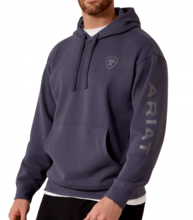 MNS Ariat Logo Hoodie Grey