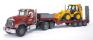 MACK GRANITE FLATBED W BACKHOE